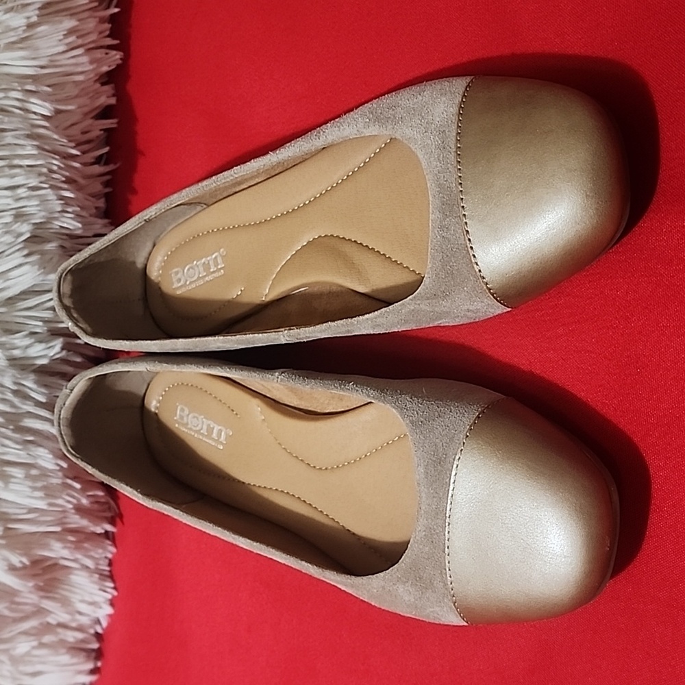 Born BATTI Mixed Media Faux Suede Ballet Flats - Picture 4 of 11